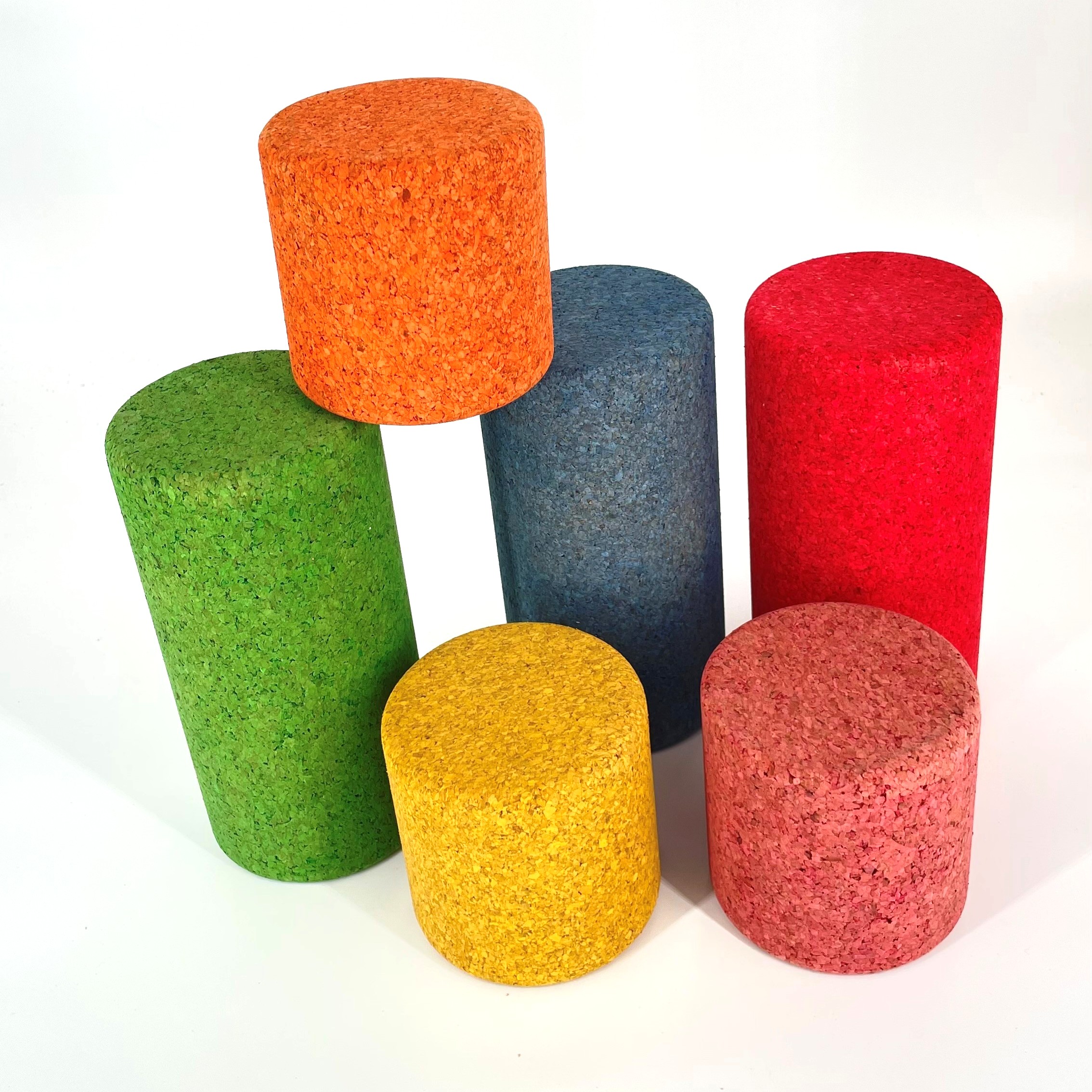 Big Block Column Mix Color - 6 XXL Cork Building Blocks