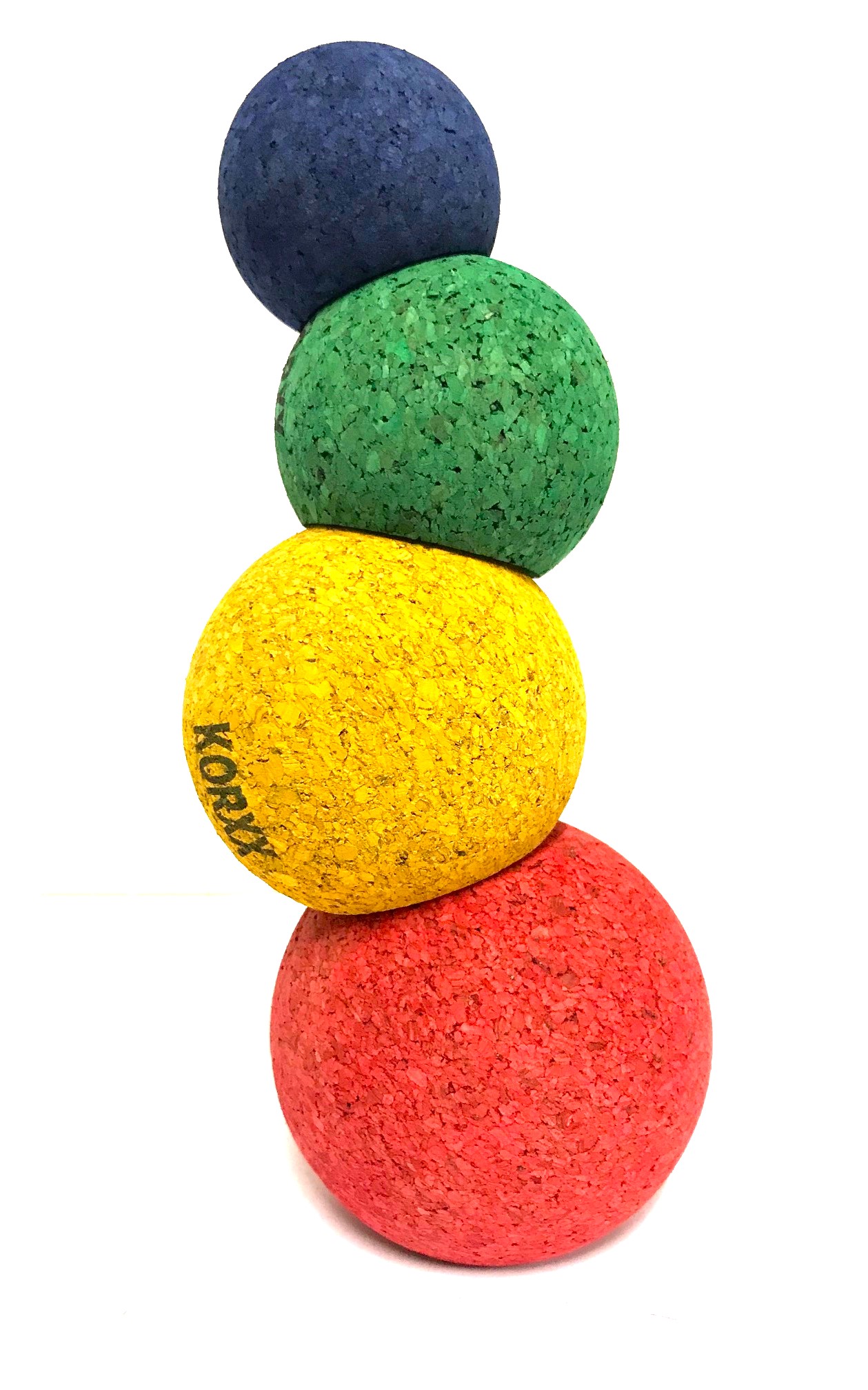 Bal-lu-4-C-2 Ballu 4 C Stapelturm - Stapelbare bunte Korkkugeln für kreatives Kinderspiel ab 12 Monaten