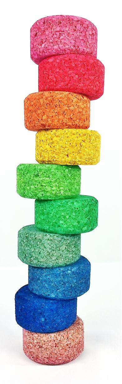 KORXX-cork-toys-building-blocks-Round-3 Round C 6 - 10 bunte runde Bausteine aus Kork für kreatives Kinderspiel ab 12 Monaten